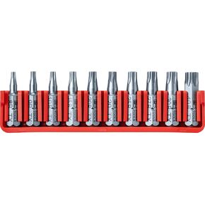 PB Swiss Tools Tamper-Proof Torx Bit Block PB C6.710 CN | 100% Swiss Made | 10-Piece Bit Set with C6 1/4" PrecisionBits, Sized T8-T40