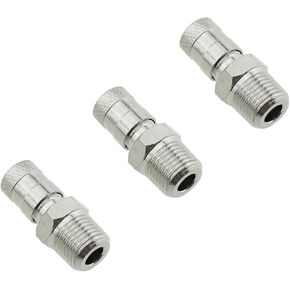 Maxmoral 3PCS Silver 1/8-27 Shock Absorber Valve Copper Nickel Plated Gas Valve Air Pressure Valve for Car Wheels Air Compressor Housing Fire Extinguisher