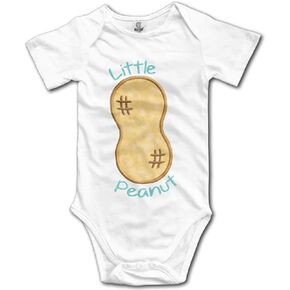Little Peanut Infant Climbing Short Sleeve Onesie One-Piece Baby Bodysuit Clothes 0-12 Months White