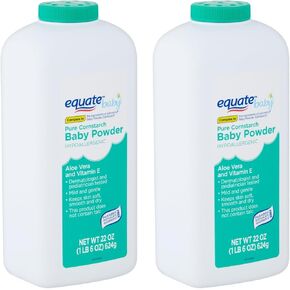 Equate Pure Corn Starch. Baby Powder. 22 Ounces Each. Pack of 2