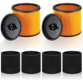 6 Pcs Replacement Filter Compatible with Vacmaster Filter Foam Disposal Cartridge Filters 90585 Foam Sleeve Replacement Vacuum Filters Fits for 5 to 20 Gallon Wet Dry Vacuum Cleaner