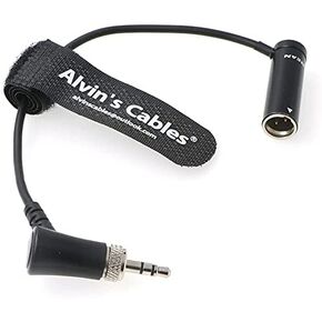 Low-Profile Mini-XLR 3-Pin Male to 3.5mm-TRS-Locking Audio-Cable for Canon-EOS-C70 to Sennheiser-EK-100 G4/G3 Cord TA3M-Mini to Right-Angle 3.5mm Screw-TRS Balanced Cable Alvin's Cables Black