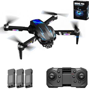 K706 Drone with Three Camera, 4K HD FPV Drone with Brushless Motor, 3 batteries, Waypoint Fly, Active Obstacle Avoidance, One Key Take Off/Landing.