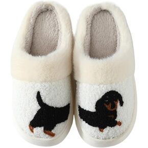 النعال الكلب dachshund للنساء الرجال لطيف رقيق غامض أفخم مضحكة داخلية في الهواء الطلق دافئة ناعمة داخلية في الهواء الطلق