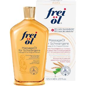 Massage Body Oil for Pregnant Woman – Maternity Skincare Oil, Skin Elasticity Increase by 35% – Prevents Stretch Marks, Safe to use for mom & Baby – Vegan, 125 ml / 4.23 Fl Oz