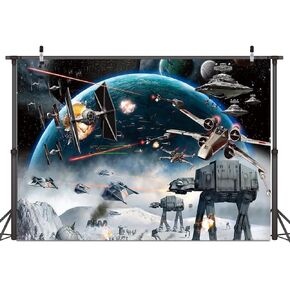 Dudaacvt 7x5ft Outer Space Backdrop Galaxy Wars Photo Backgrounds Boys Party Supplies Science Fiction Photography Backdrop Kids Birthday Decorations Banner