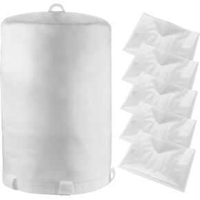 70333 Heavy Dust Collector Bags 21" x 31" x 1 Micron Filter Upper Bag with 5pc Clear Plastic Vacuum Dust Collection Bags 20" x 43" fit for POWERTEC DC-1512, JET, Grizzly, Shop Fox, Wen, Harbor Freigh