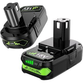 TURPOW Upgraded Model 2Pack 4000mAh Replacement for Ryobi 18V Battery Lithium Compatible with Ryobi 18 Volt Battery ONE+ Plus P102 P103 P104 P105 P107 P108 P109 Cordless Power Tools