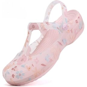 Women's Classic Garden Clogs,Thick-Soled Non-Slip Baotou Casual Slip-On Water Sandals,Lndoor and Outdoor Beach Slippers. (Pink,7)