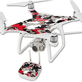 MightySkins Skin Compatible with DJI Phantom 4 Quadcopter Drone wrap Cover Sticker Skins Red Camo