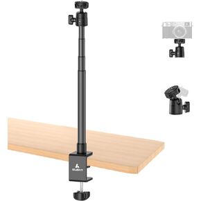 ailight Camera Desk Mount Table Stand, Adjustable Light Stand 10.83"-31.1" with Ball Head and Tabletop C Clamp for DSLR Camera, Ring Light, Mobile Phone, Live Streaming, Online Teaching Meeting, Vlog
