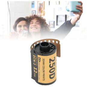 35mm Camera Color Film, ISO 200-250 Colour Print Camera Film,Camera Color Print Film Fine Grain Wide Exposure Latitude HD Color Negative Film for 135 Camera, ECN 2 (12 Exposures)