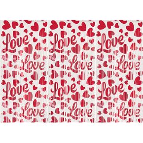 Valentines Day Metallic Fringe Curtains | 3pc Photobooth & Backdrop Decoration Set | 40" Wide x 80" Long, Love & Hearts Design | Valentines Party Supplies | Classroom, Office Valentines Decor