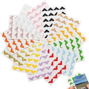 AYZTKUX 528 Pcs Photo Corners Self Adhesive Stickers, Photo Mounting Corners for DIY Scrapbook, Photo Album, Picture Frames, Memory Books, Journals (Multicolor)