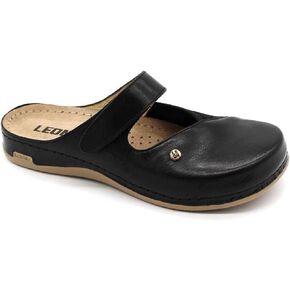 LEON 953 Leather Slip-on Womens Ladies Mule Clogs Slippers Shoes