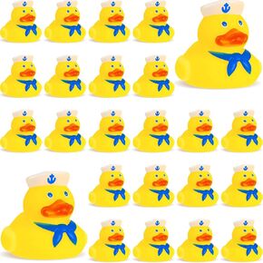 Jexine 24PCS Cruise Duck Bulk Cool Duck Cruise Duck Cute and Prestige Duck Decoration Gift Fun Birthday Gifts and Toys Large Quantity Children Bath Duck Bathtub Swimming Duck Classroom Rewards