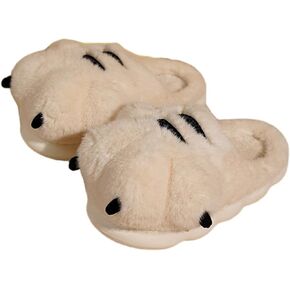 Women's Slippers Funny Animal Paw Slippers Cute Fluffy Slippers Winter Home Warm Slippers