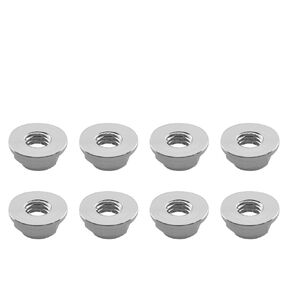 DGZZI 8PCS Colourful Aluminium Flange Locking Nuts M5x4.5 Positive Threads Silver for Drone FPV Components Model RC Vehicle Upgrade Replacement Parts Compatible with 5mm Shaft Motors
