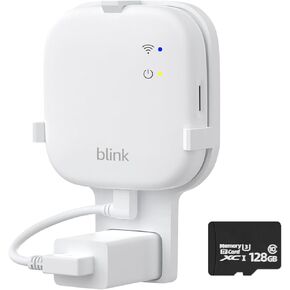 Outlet Mount for Blink Sync Module XR with 128GB MicroSD Memory Card, No Drill Space-Saving Sync Module Mount with Short Cable for Blink Home Security System (Sync Module XR is NOT Included)