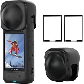 Fotoconic Insta 360 x4 حالة وقائية مع Cap Insta 360 X4 Lens لـ Insta 360 X4 ، مجموعة حماية كاميرا السيليكون لـ Insta360 X4 واقي العدسة القياسي