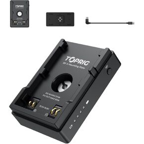 Accsoon Toprig BC08 BP-A Mounting Plate Battery Charger for Canon BP-A Type Batteries, with USB-A USB-C D-Tap, PD Out Ports, PD in