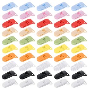 50Pcs Pacifier Clips Holders, Colorful Baby Dummy Pacifier Clips Plastic Snap Pacifier Clip for Teething Toys Baby - 10 Color