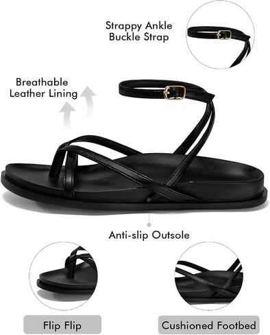 Coutgo Women's Strappy Flat Sandals in Saudi Arabia