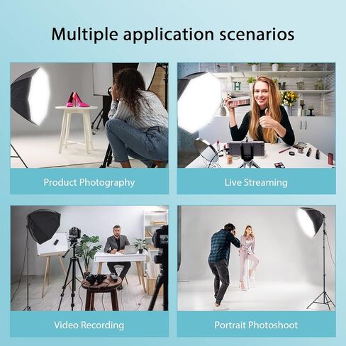 Pioneerworks Softbox Firtbox Lighting Kit ، مجموعة إضاءة مستمرة مع 2pcs 135w 5500k ، إضاءة استوديو الصور الاحترافية لتسجيل الفيديو ، تصوير صورة in Kuwait