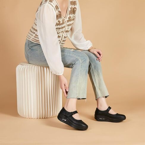 Enllerviid Women Mary Jane Shoes Buckle Air-Air-Compled heel kyel kyel rolle in Kuwait