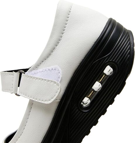 EnllerviiD Women Mary Jane Shoes Buckle Air-Cushion Casual Chunky Heel Round Toe Uniform Dress Platform Wedge Shoes Comfort Pumps Walking Shoes in Kuwait