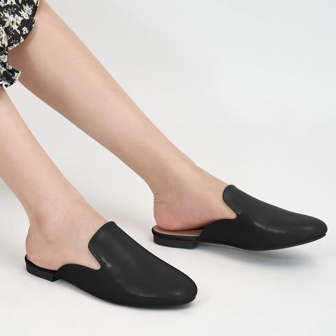 Womens Mules Work Shoes: Black Comfortable Dress Slip On Flats for Indoor Outdoor Walking in Saudi Arabia
