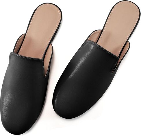 Womens Mules Work Shoes: Black Comfortable Dress Slip On Flats for Indoor Outdoor Walking in Saudi Arabia