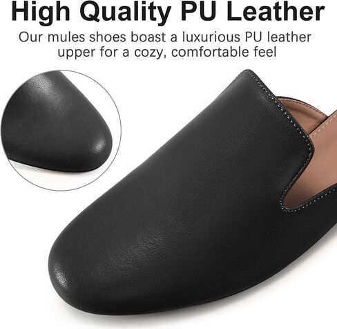 Womens Mules Work Shoes: Black Comfortable Dress Slip On Flats for Indoor Outdoor Walking in Saudi Arabia
