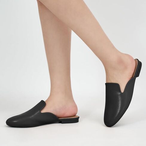 Womens Mules Work Shoes: Black Comfortable Dress Slip On Flats for Indoor Outdoor Walking in Saudi Arabia