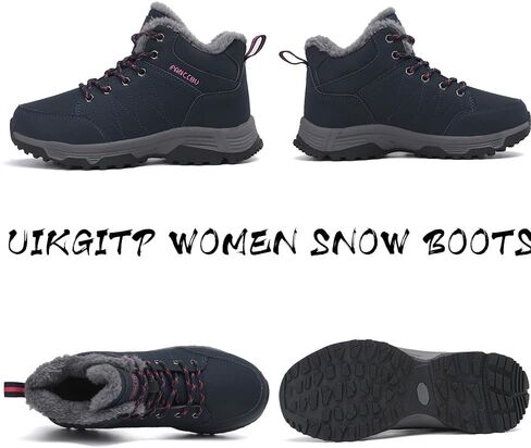 UIKGITP Womens Winter Sport Waterproof Boots Snow Boots Fur Lined Warm Ankle Boots Slip On Stylish Fuzzy Hiking Women Booties in Saudi Arabia