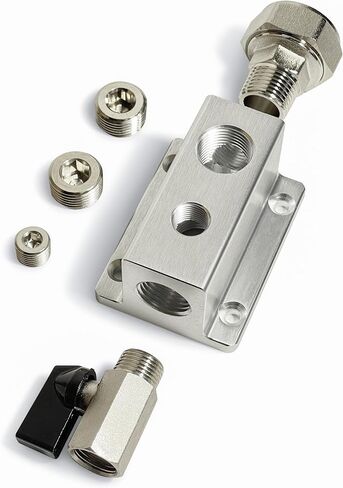 Kit Mifold Kit 1/2 "إدخال NPT ، 1/2" ، 1/4 "إخراج NPT لـ 3/4" ضاغط الهواء المنوع نظام أنابيب المنوع شريط مشعب #F23030 | 1pcs in Kuwait