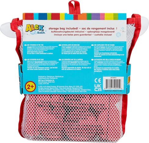 أليكس: ملصقات باث ABC في الحوض - رسائل الرغوة مجموعة ألعاب الحمام ، التعلم الأبجدي ، حقيبة شبكة تخزين الحوض ، تعليمية ، أطفال وأطفال صغار من 2+ in Kuwait