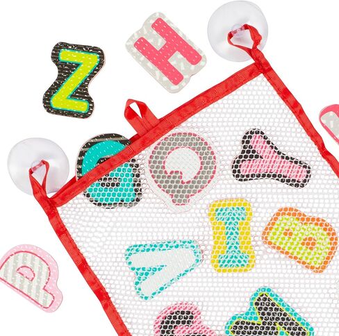 أليكس: ملصقات باث ABC في الحوض - رسائل الرغوة مجموعة ألعاب الحمام ، التعلم الأبجدي ، حقيبة شبكة تخزين الحوض ، تعليمية ، أطفال وأطفال صغار من 2+ in Kuwait