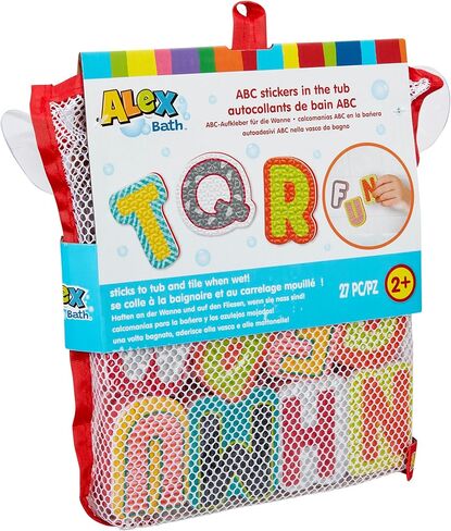أليكس: ملصقات باث ABC في الحوض - رسائل الرغوة مجموعة ألعاب الحمام ، التعلم الأبجدي ، حقيبة شبكة تخزين الحوض ، تعليمية ، أطفال وأطفال صغار من 2+ in Kuwait