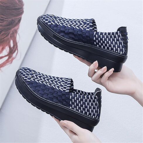 منصة Veroders Women's Wedge مغلق أخمص القدمين مريحة للمشي أحذية منسوجة مضخات Mary Jane للمدرسة Beach in Kuwait