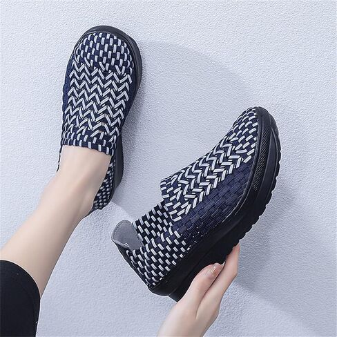 منصة Veroders Women's Wedge مغلق أخمص القدمين مريحة للمشي أحذية منسوجة مضخات Mary Jane للمدرسة Beach in Kuwait
