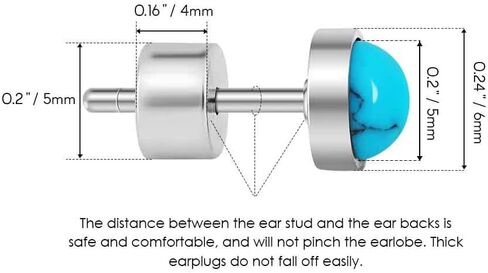 بلانش أوبال حلق للنساء هيبوالرجينيك أقراط صغيرة للآذان الحساسة مطلي مسمار in Kuwait
