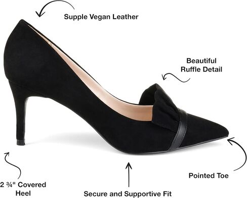 Journee Womens Marek Pointed Toe Mid Heel Pumps in Saudi Arabia