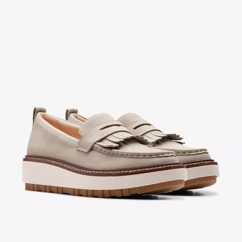 Clarks Women's Orianna W Loafer, Stone Nubuck, 10 in Kuwait