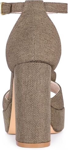 Allegra K Women's Flower Square Toe High Platfor in Kuwait
