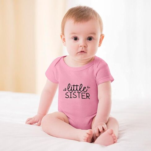 Little Sister Baby Bodysuit Short Sleeve Infant Romper Baby Girls Clothes Newborn Girl Outfit in Kuwait