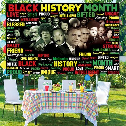 خلفية شهر التاريخ الأسود ، احتفال أمريكي من أصل أفريقي لافتة كبيرة 70.8x43.3 بوصة ، فبراير العطل الأسود كبرياء صورة مستوحاة من أفريقيا الخلفية لزخارف التاريخ الأسود in Kuwait
