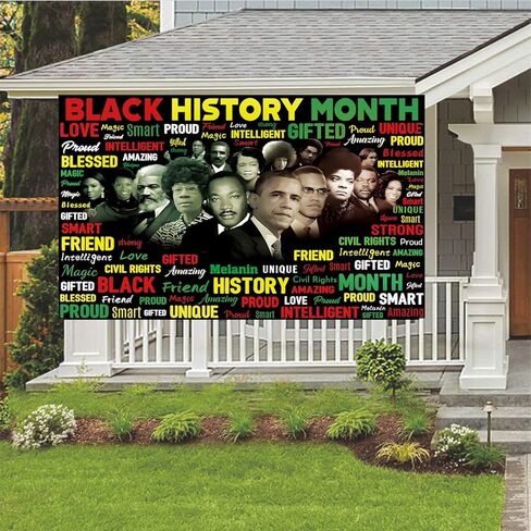 خلفية شهر التاريخ الأسود ، احتفال أمريكي من أصل أفريقي لافتة كبيرة 70.8x43.3 بوصة ، فبراير العطل الأسود كبرياء صورة مستوحاة من أفريقيا الخلفية لزخارف التاريخ الأسود in Kuwait