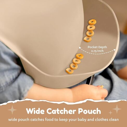 Silicone Bib 2-Pack: Safe, Non-Toxic, Food-Grade. Waterproof, Adjustable Neck Band, Easy-Clean Pouch Catcher. in Saudi Arabia
