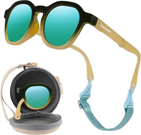 Kids Sunglasses for Boys Girls Children Polarized Sunglasses with Strap UV400 Protection Toddler Infant Sun Glasses in Saudi Arabia